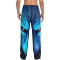 thumbnail image 2 of Bixox Men's Futuristic Blue Light Wolf Patterned Pajama Pants with Pockets Lounge Clothes for Home, 2 of 5