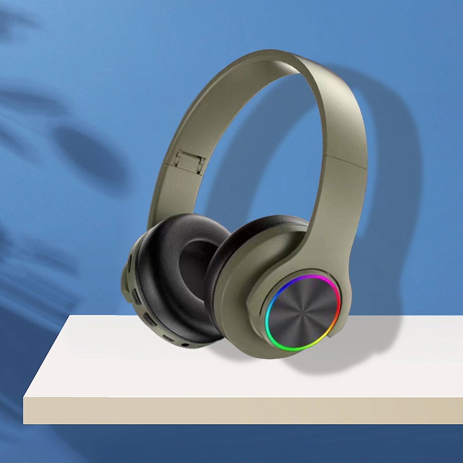 RKSTN Headphones Wireless Bluetooth Bluetooth Earphones, Wireless, Illuminated, Seven Color Breathing Lights, Pluggable, Foldable, Subwoofer, Universal for Mobile Phones on Clearance