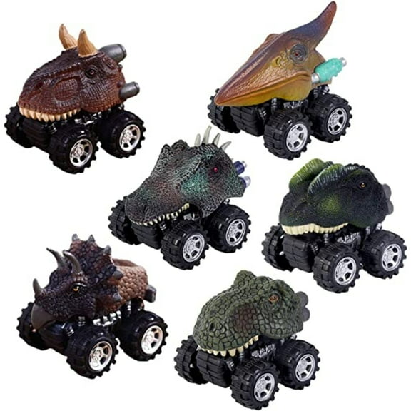 PEACNNG Pull Back Dinosaur Cars Set of 6, Dino Cars Toys with Big Tire Wheel for 3-14 Year Old Boys Girls Creative Gifts for Kids.