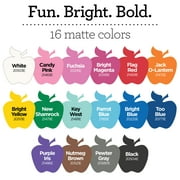 Apple Barrel Acrylic Craft Paint Set, Matte Finish, Assorted Colors, Set of 16, 2 fl oz