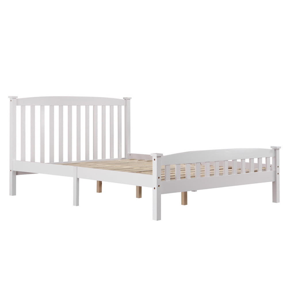 Kadyn Queen Platform Bed Frame, Modern Queen Size Bed Frame with Headboard, White Queen Size Bed for Bedroom Kadyn Queen Platform Bed Frame, Modern Queen Size Bed Frame with Headboard, White Queen Size Bed for Bedroom