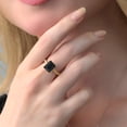 thumbnail image 7 of Gem Stone King 18K Yellow Gold Plated Silver Black Onyx and White Created Sapphire Ring for Women (3.39 Cttw, Gemstone Birthstone, Available in Size 5, 6, 7, 8, 9), 7 of 7