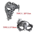 thumbnail image 3 of Máscara de media cara de metal con diamantes de imitación para Halloween, disfraz de baile para hombres y mujeres, máscara de calavera para fiesta, 3 of 3