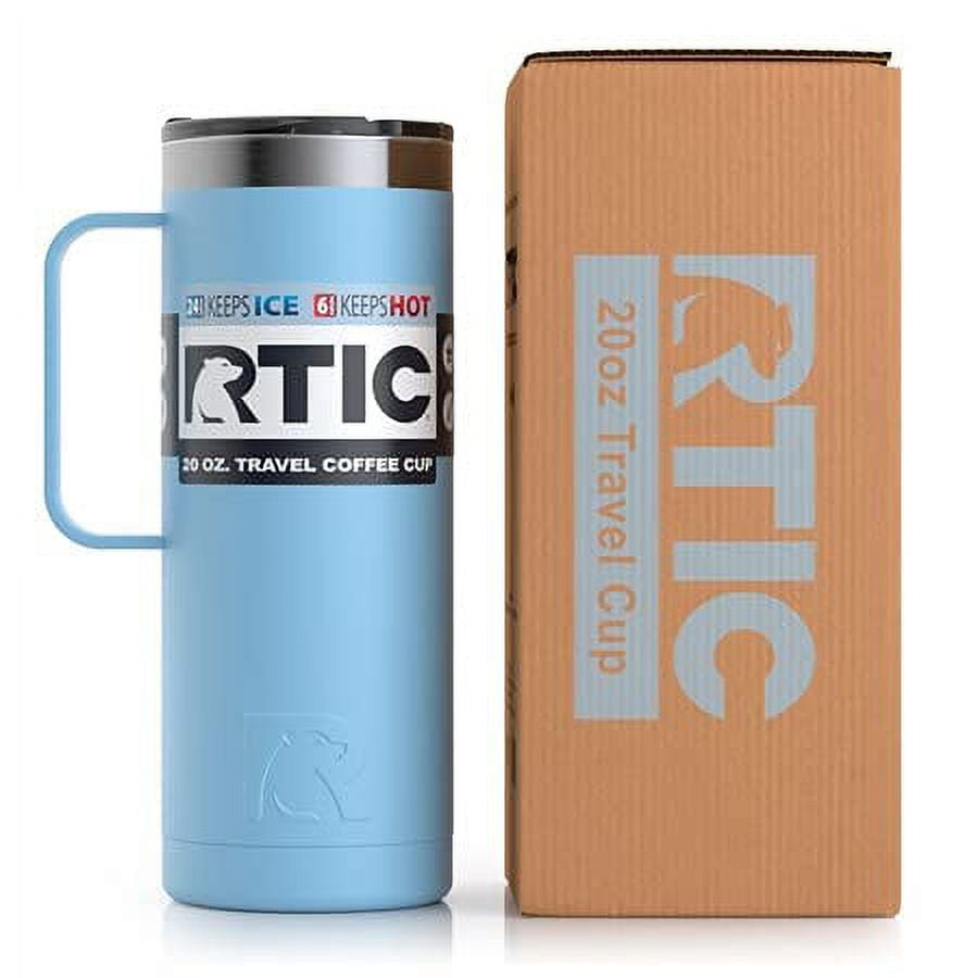 RTIC 20 oz Coffee Travel Mug with Lid and Handle, Stainless Steel  Vacuum-Insulated Mugs, Leak, Spill Proof, Hot Beverage and Cold, Portable Thermal  Tumbler Cup for Car, Camping, RTIC Ice 