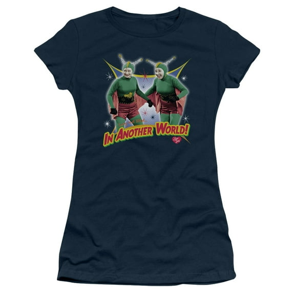 I Love Lucy In Another World S/S Junior Women's T-Shirt Sheer Navy