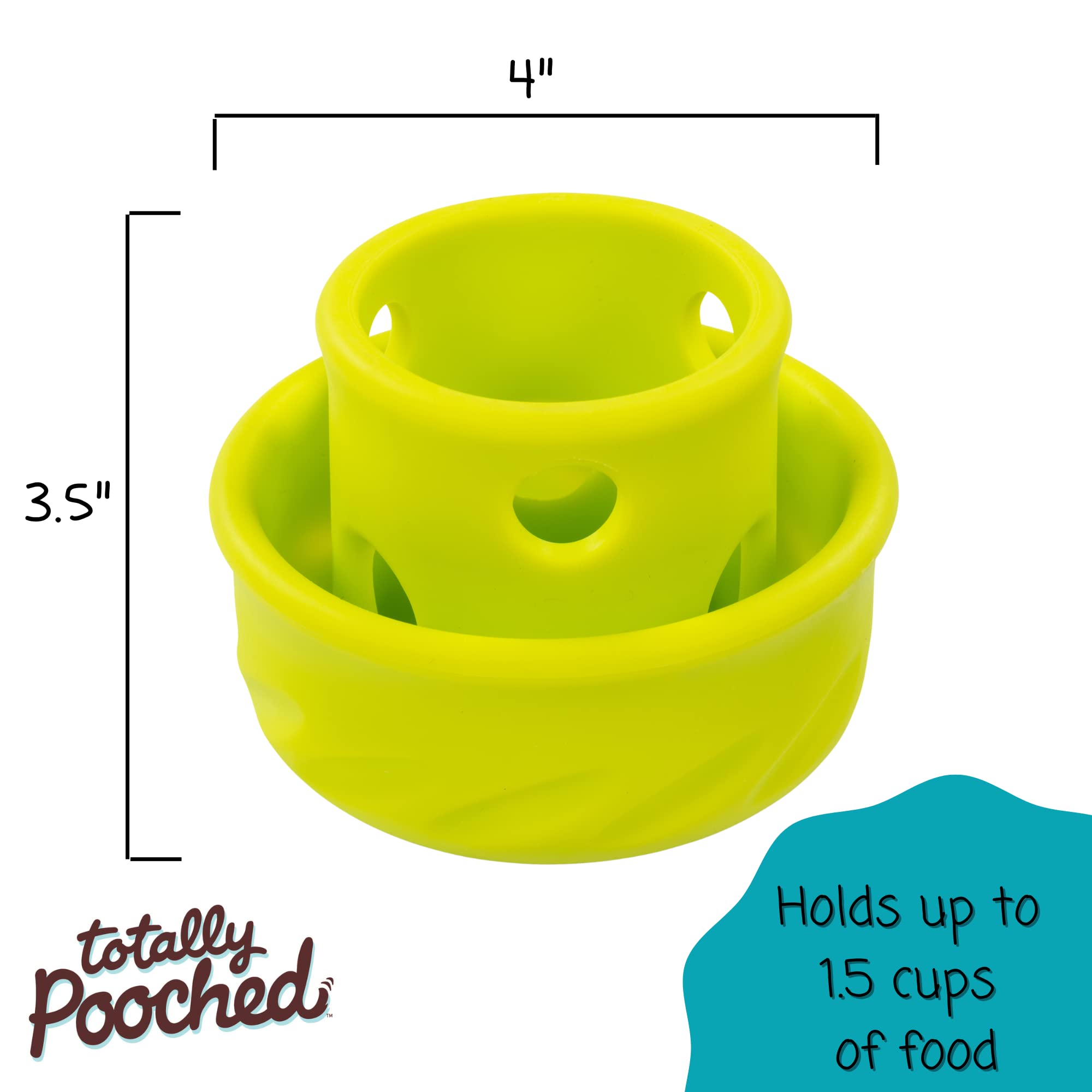 Messy Mutts Totally Pooched Puzzle 'n Play Mushroom | Interactive Treat Puzzle Toy for Dogs | Durable 4” x 3.5” TPR Dog Toy | Green