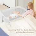 thumbnail image 3 of INFANS Over Bed Bassinet for Baby, Bedside Sleeper with Lowering Wall for Easy Access, Safe Close Sleeping, Adjustable Height, Storage, Newborn Infant Girls Boys (White), 3 of 9