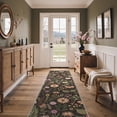 thumbnail image 2 of DEORAB 2.5x10 Machine Washable Rugs for Living Room, Vintage Floral Runner Area Rugs, Non Slip Rubber Backing, Flat Pile Soft Rug for Bedroom, Entryway, Hallway, Kitchen & Corridor，Brown, 2 of 9