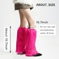 thumbnail image 6 of Winter Women Faux Fur Fluffy Leg Warmers Fuzzy Long Boot Covers Furry For Christmas, 6 of 6
