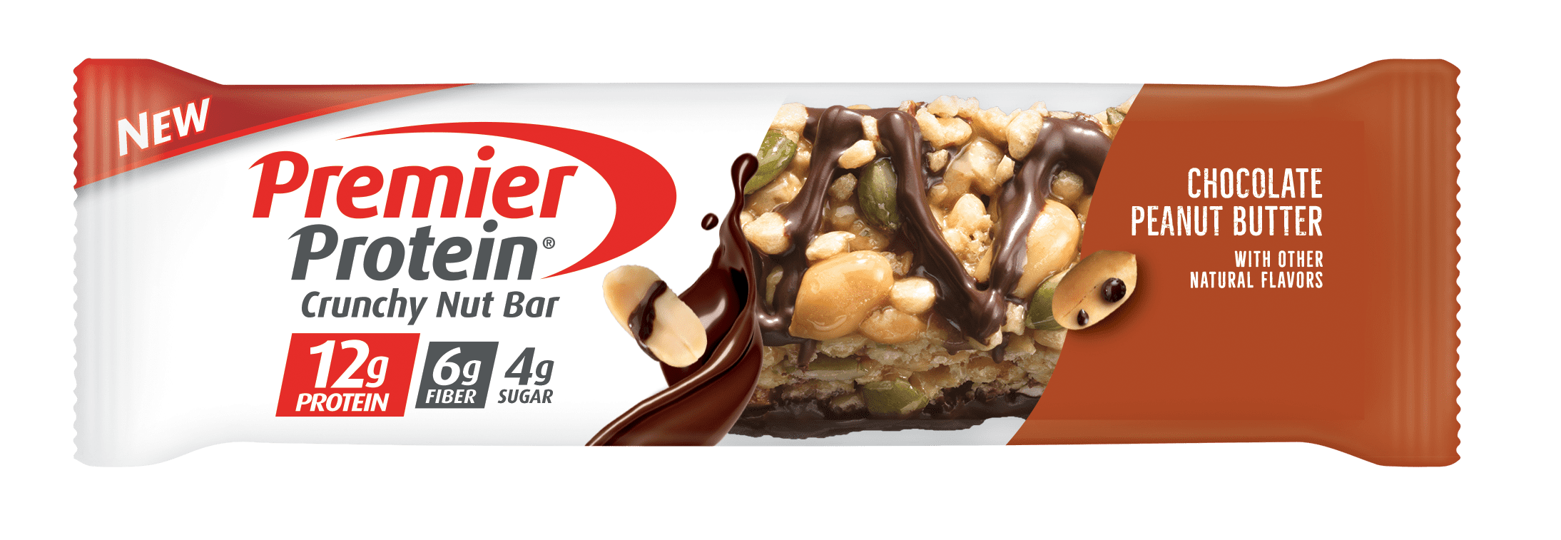 Premier Protein Crunchy Nut Bar, Chocolate Peanut Butter, 12g Protein