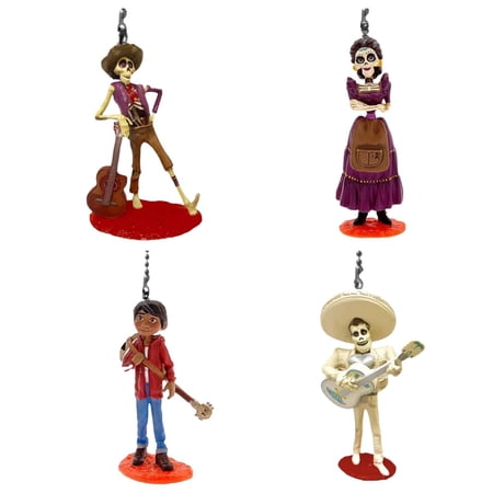 Ernesto De La Cruz Coco Miguel Boy Hector & Mama Imelda 4pc Fan Pull Figure Pvc New