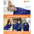 thumbnail image 3 of Cordless Wearable Heated Blanket, 10000mah Heated Blanket Battery Operated with Hood, USB Heating Throw Shawls Portable Electric Blanket with 3 Heating Levels for Home Office Outdoor(Navy), 3 of 6