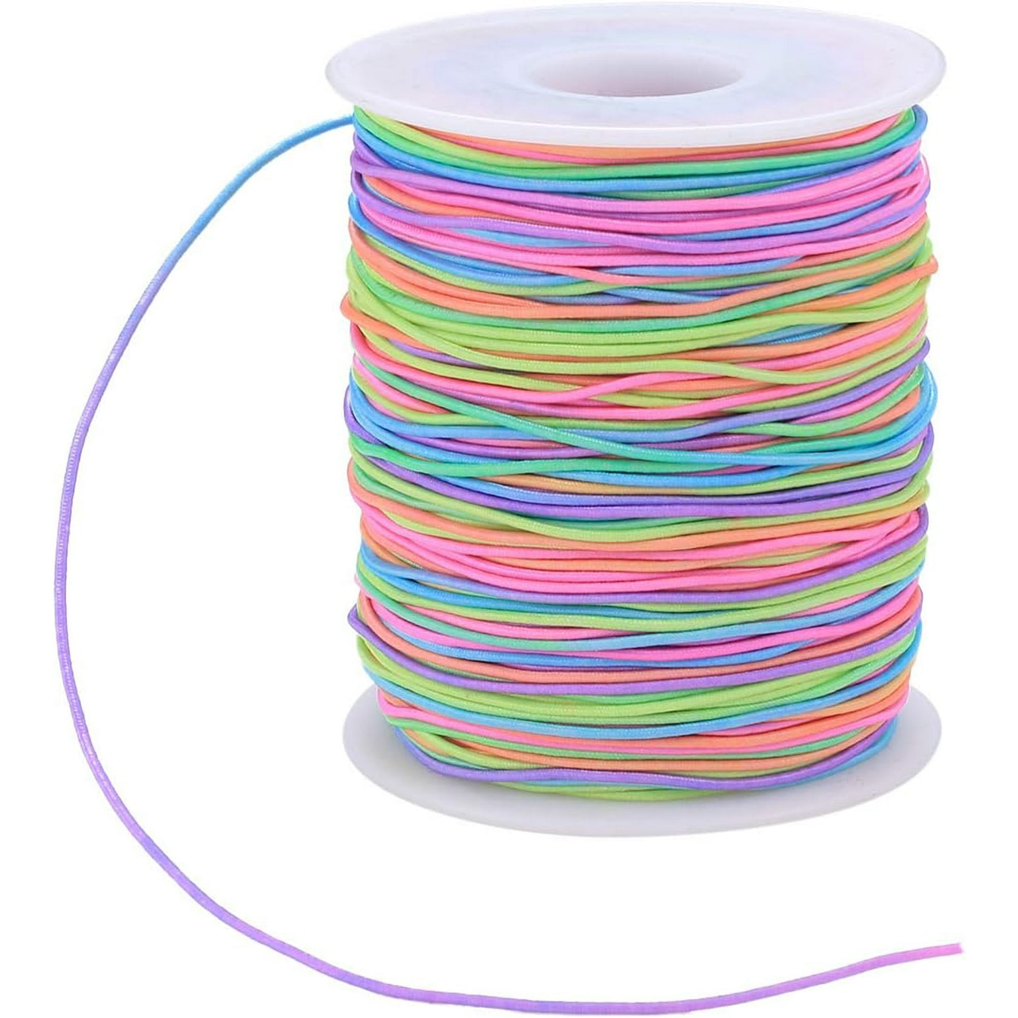 Color Elastic Cord Rainbow Elastic Cord Yarn Braided Thread Craft Cord for Beading Jewelry Bracelet Necklace Making Walmart
