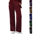 thumbnail image 7 of LRen Women's Velvet Pants High Waist Elegant Trousers with Pockets Work Business Ankle Pants ,Green,M, 7 of 7