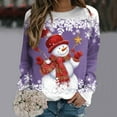 thumbnail image 2 of WEAIXIMIUNG Chandail en Molleton Court à Fermeture Éclair pour Femmes, Imprimé Joyeux Noël, Col Rond, Coupe Ajustée, Manches Longues, Décontracté, Ample, 2 of 4