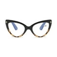 thumbnail image 3 of Black Tortoise Thick Oversized Cat Eye Reading Glasses for Women, Classic Anti-blue Light Readers Fashion Presbyopic Glasses +1.50, 3 of 5