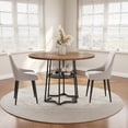 thumbnail image 4 of YUSAZENS 38.6" Round Hexagon Metal Base Dining Table with Storage Net, 1.2" Thick Scratch-Resistant Wood Top, Small Space Kitchen Table, Brown, 4 of 7