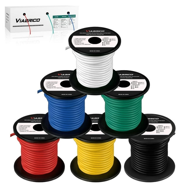 Cable VIABRICO, calibre 12, 600 pies, 12 AWG, cable automático de 100 pies x 6