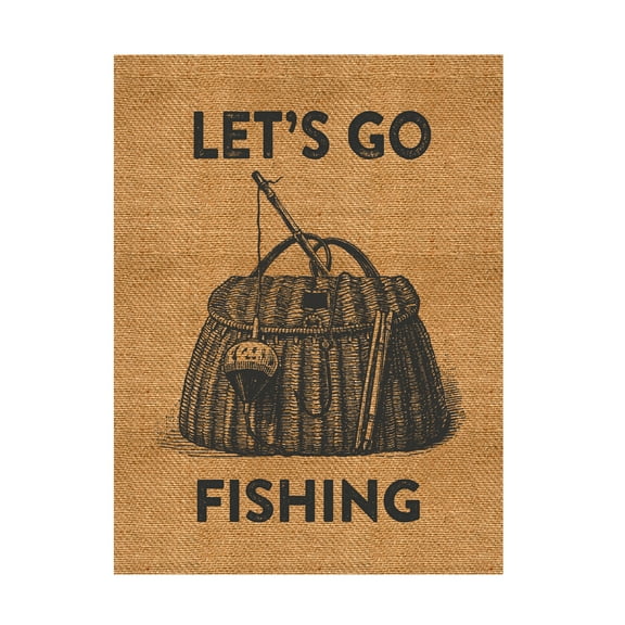 Trademark Fine Art 'Go Fishing Burlap' Canvas Art by Marcee Duggar