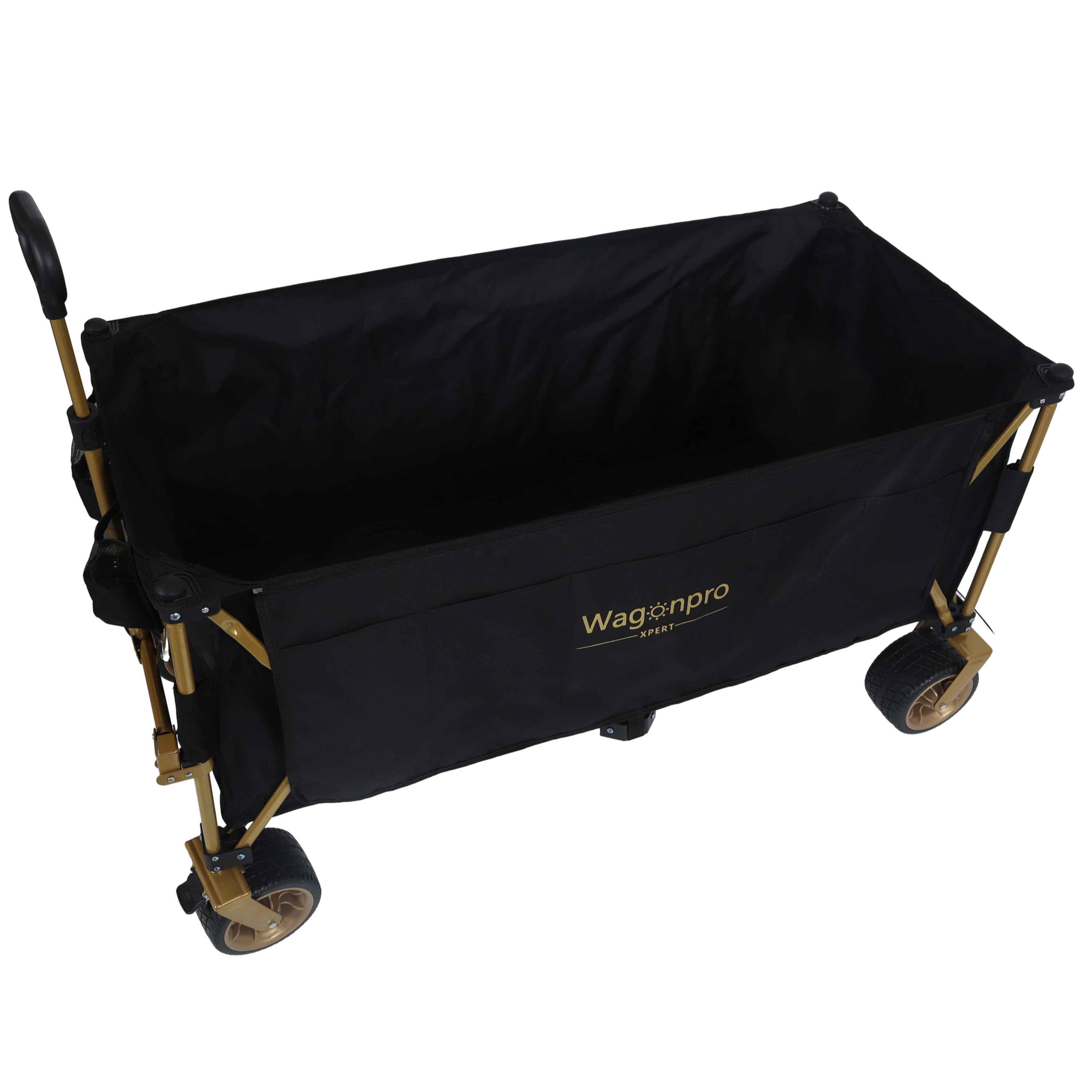 51-inch Extra long large Heavy-Duty Foldable Utility Wagon - 480lbs Capacity, Patented Ultra-Stable Frame, 1:6 Space-Saving Fold & 7" All-Terrain Wheels, Black