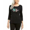 thumbnail image 1 of Karen Scott Cotton Flip-Flops Holiday Graphic Top,, 1 of 1
