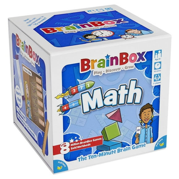 BrainBox Maths - Jeu de Cartes - Jeu Questionnaire - Jeu Amusant Pour Soirées Jeux de Société - Jeu de Mémoire Pour Enfants et Adultes - Âges 8+ - 1+ Joueurs - 10 Minutes -  Par Bezzerwizzer