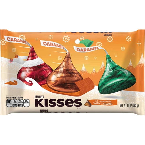 Hershey's, Holiday Kisses Milk Chocolate filled with Caramel, 10 Oz
