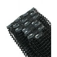 thumbnail image 3 of Curly Clip in Hair Extensions 100% Remy Human Hair Thick Hair Kinky Curly Clip ins 120g 1B# Natural Black 16 Inches, 3 of 5