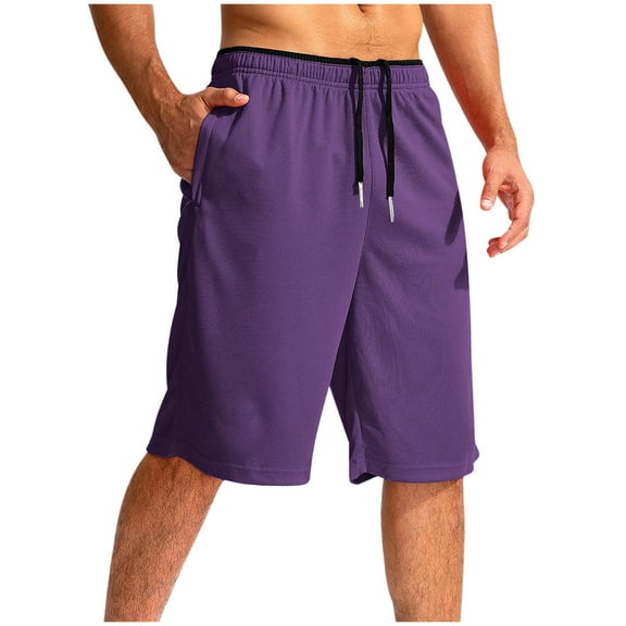 Miqool Men's Long Basketball Shorts with Pocket 11'' Quick Dry Gym Short Lightweight Below Knee Mesh Athletic Shorts