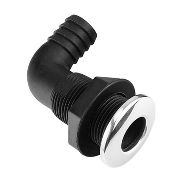 Justharion Water Drain Scupper Black Connector Nylon Coupling Outlet Thru Hull Bilge Vent
