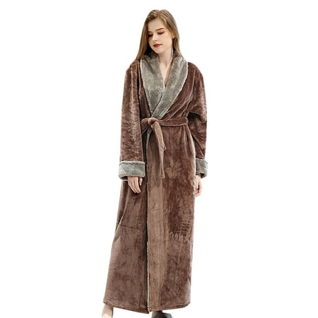 

Fleece Robe Soft Plush Bathrobe Fluffy Cute Long Coat Night Robe Pajamas For Women