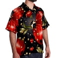 thumbnail image 2 of Seven Starred Ladybird Men's Hawaiian Short Sleeve Printed Button Down Poplin Casual Summer Beach Shirt, Unisex, 2 of 6