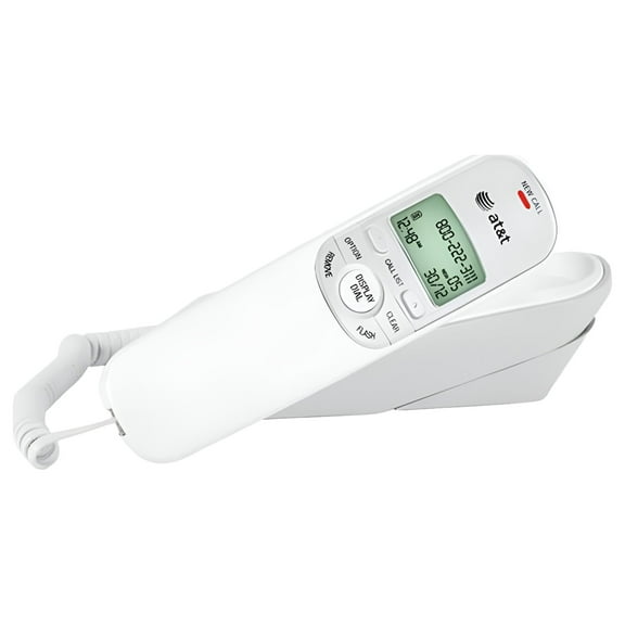 AT&T Corded Trimline® Phone with Caller ID (White)