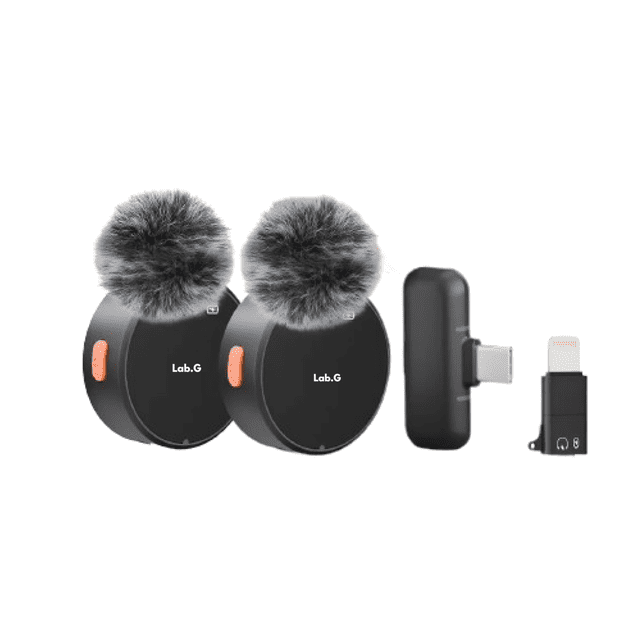 "Micrófono Inalambrico Lavalier Solapa Para iPhone Android Lab.G, Negro "
