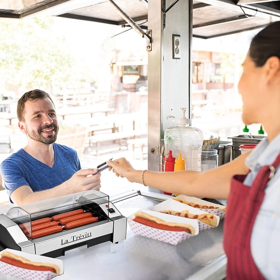 Hot Dog Roller- Sausage Grill Cooker Machine- 6 Hot Dog Capacity - Commercial and Household Hot Dog Machine for Family Use