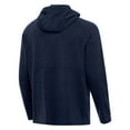 thumbnail image 3 of Men's Antigua Heather Navy Miami Marlins Spikes Stars and Stripes Team Logo Quarter-Zip Pullover Hoodie, 3 of 3
