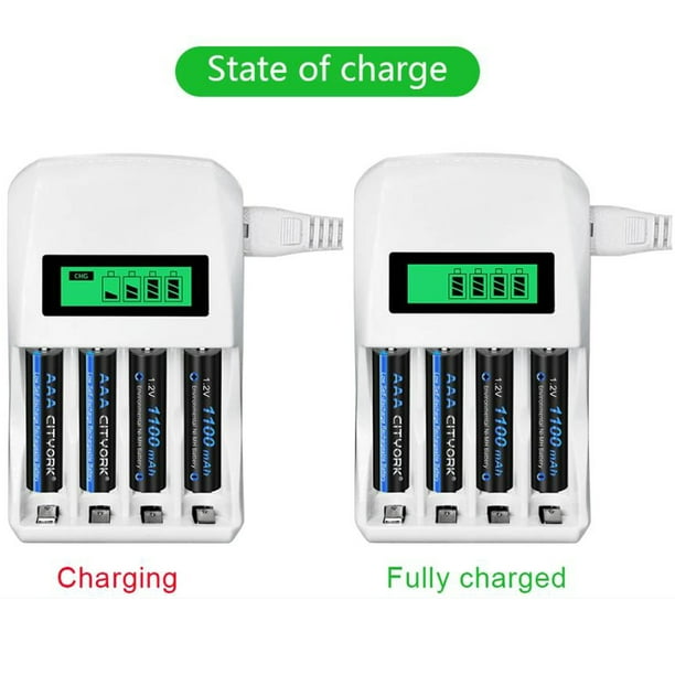 CITYORK 4 Pack AAA 1100mAh 1.2V Ni-MH Rechargeable Batteries