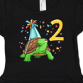thumbnail image 4 of Inktastic 2nd Birthday Cute Turtle in Party Hat with Confetti Girls Baby Dress, 4 of 5