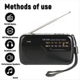 thumbnail image 3 of Radio Portátil de Bolsillo FM AM con Conector para Auriculares, Ideal para Emergencias, Huracanes, Correr, Caminar, Ir A Casa, Color Negro., 3 of 5