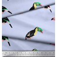 thumbnail image 3 of Soimoi Blue Rayon Fabric Toucan Bird Printed Fabric 1 Yard 58 Inch Wide, 3 of 3