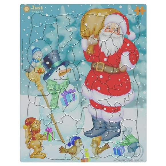 Puzzle Just Smarty Santa de 41 piezas con bandeja, para niños de 4 a 8 años