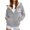 C42-NSLGXD Gray Tops for Women, variant on Halloween Fleece Jackets for Women Full Zip Pumpkin Face Print Long Sleeve Warm Fall Hoodie with Pockets M-3XL