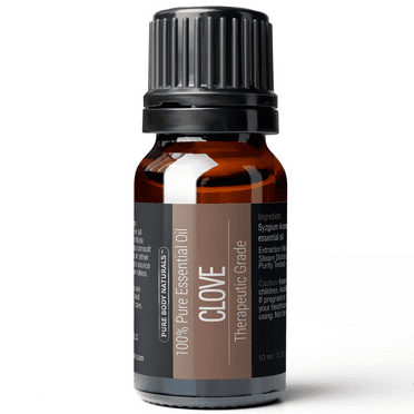 Clove Bud Essential Oil for Aromatherapy Diffuser, Toothache Relief, 10ml by Pure Body Naturals.