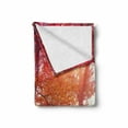 thumbnail image 2 of Forest Soft Flannel Fleece Throw Blanket, View in the Foggy Forest with Hazy Fairy Sun Beams and Fall Leaves Picture, Cozy Plush for Indoor and Outdoor Use, 50" x 60", Red Brown, by Ambesonne, 2 of 6