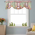 thumbnail image 2 of Happy Easter Tie Up Valances Curtain, Spring Bunny Easter Egg Chicks Pink Flower Green Dots Adjustable Rod Pocket Short Window Treatment Tie Up Curtains Valances for Kitchen Bathroom 60x18 Inches, 2 of 9