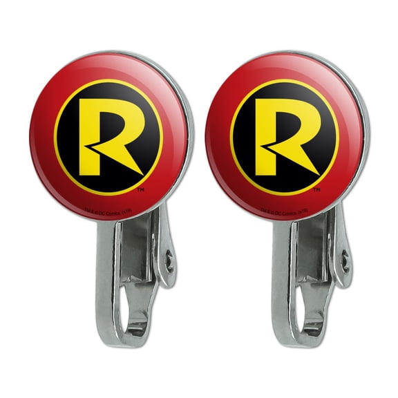 Batman Robin Logo Novelty Clip-On Stud Earrings