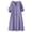Purple, variant on Summer Linen Dresses for Women Cotton Gauze Button V Neck Midi House Shirt Dress Short Sleeve Boho Beach Sundress