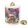 thumbnail image 3 of Peacock Piggy Bank, Colorful Floral Art Bird Feather Patterns and Leaves Art Print, Ceramic Coin Bank Money Box for Cash Saving, 3.6" X 3.2", Green Blue Red, by Ambesonne, 3 of 4