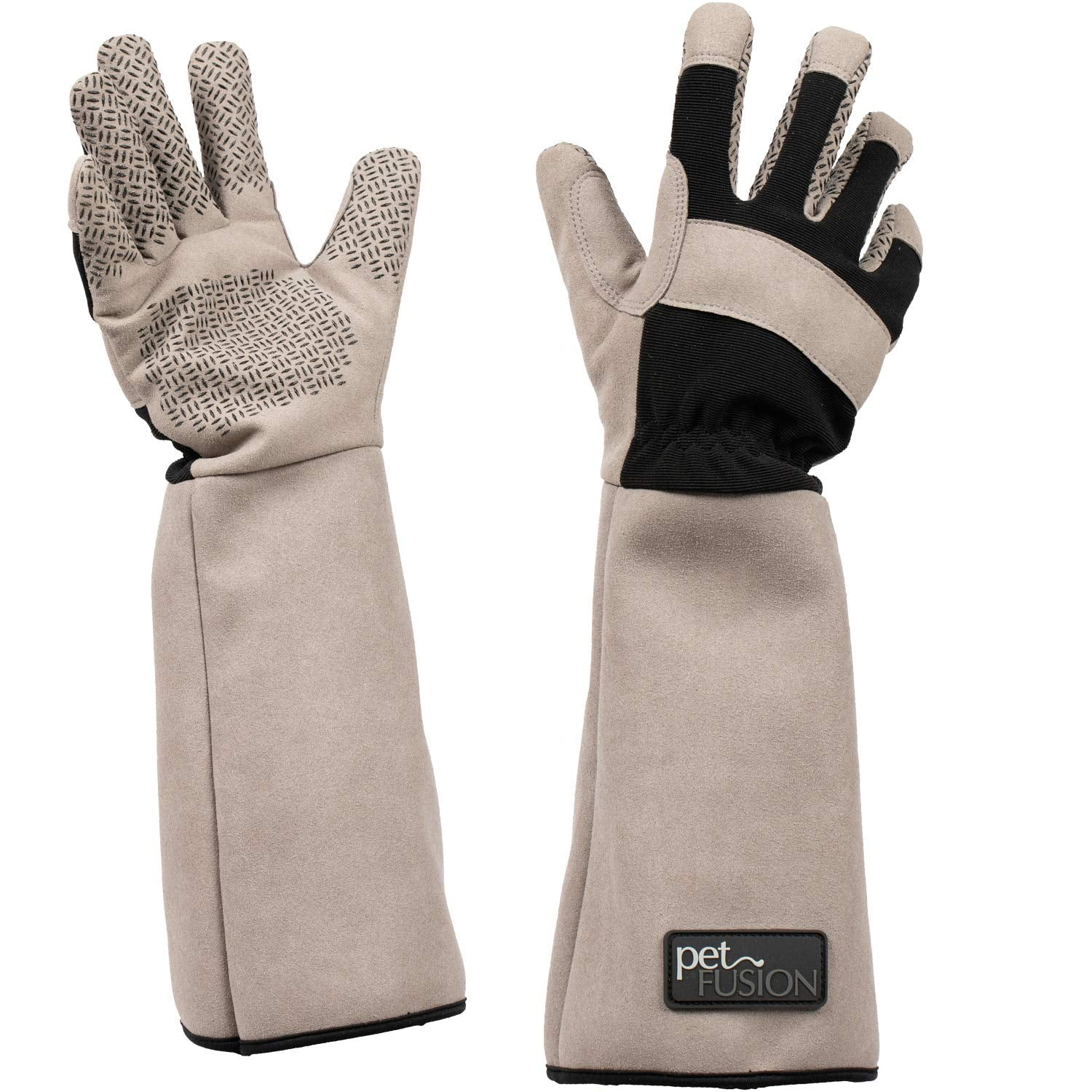 PetFusion Multipurpose Puncture and Water-Resistant Pet Grooming and Bathing Gloves, For Dogs, Cats and Pets, Medium, Grey, 1 Pair