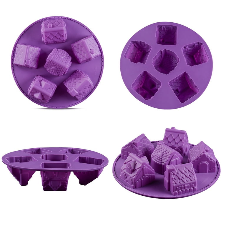 Tohuu Gingerbread House Mold Cake Mould Christmas 6-Cavity Non-Stick DIY  Bakeware 3D for Cake Decoration Cupcakes Candy Jelly Chocolate qualified 